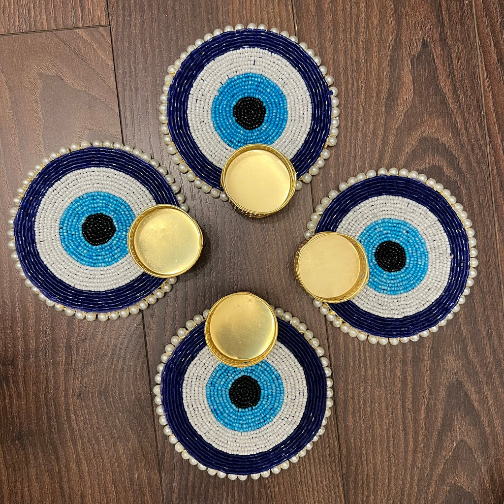 Evil Eye T-Light Diya - (Set of 2)