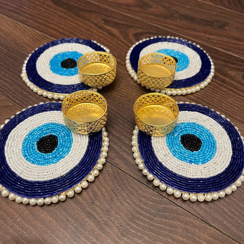 Evil Eye T-Light Diya - (Set of 2)