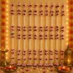 Fleur rose de 1,5 m avec perles de cristal premium