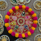 Pom Pom Rangoli T-Light Set - Red Star