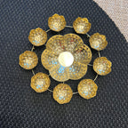 11" Metal Rangoli Urli - 9 Diya + Large Centre