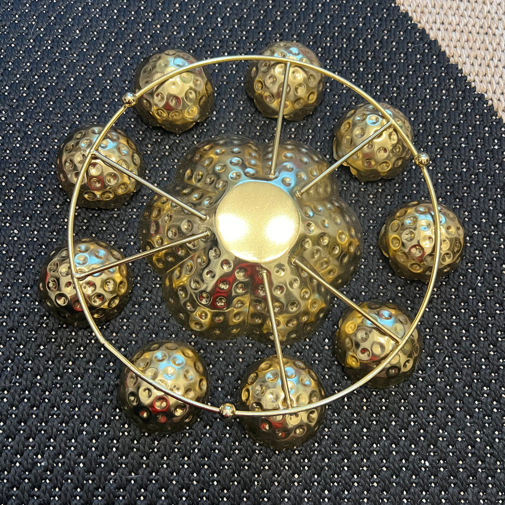11" Metal Rangoli Urli - 9 Diya + Large Centre