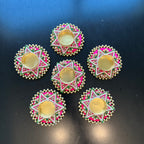 Pink Star T-Light Mat Diya (Set of 2)