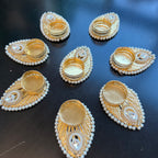 Tear Drop Shape T-Light Diya (Set of 2)