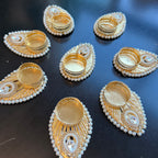 Tear Drop Shape T-Light Diya (Set of 2)