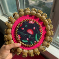 Patola - Pichwai Placemat (8 Inch) - Pink/Red Lotus