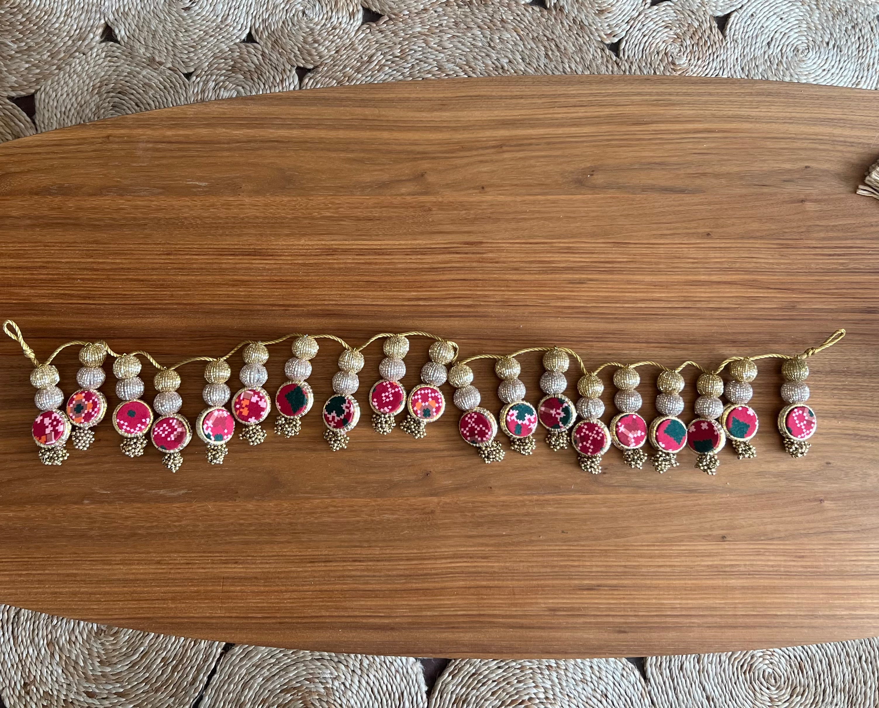 Toran réversible à perles de 100 cm - Rose et Patola