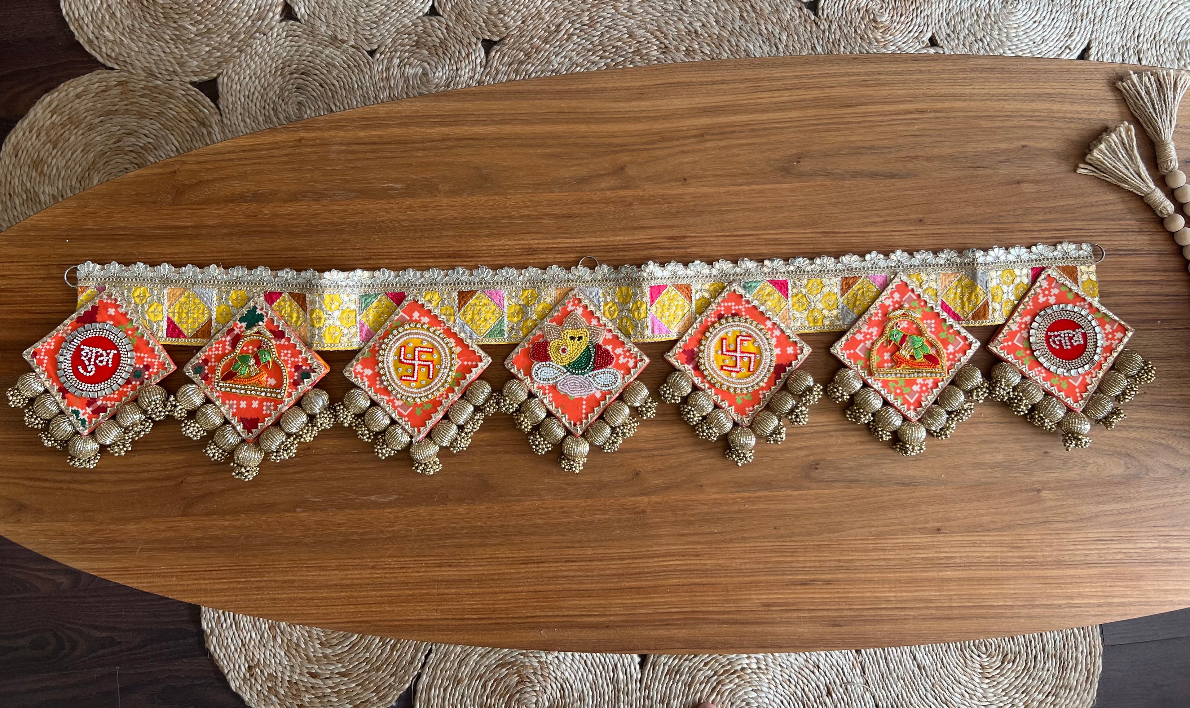 Toran Ganesh orange Swastika 40 po