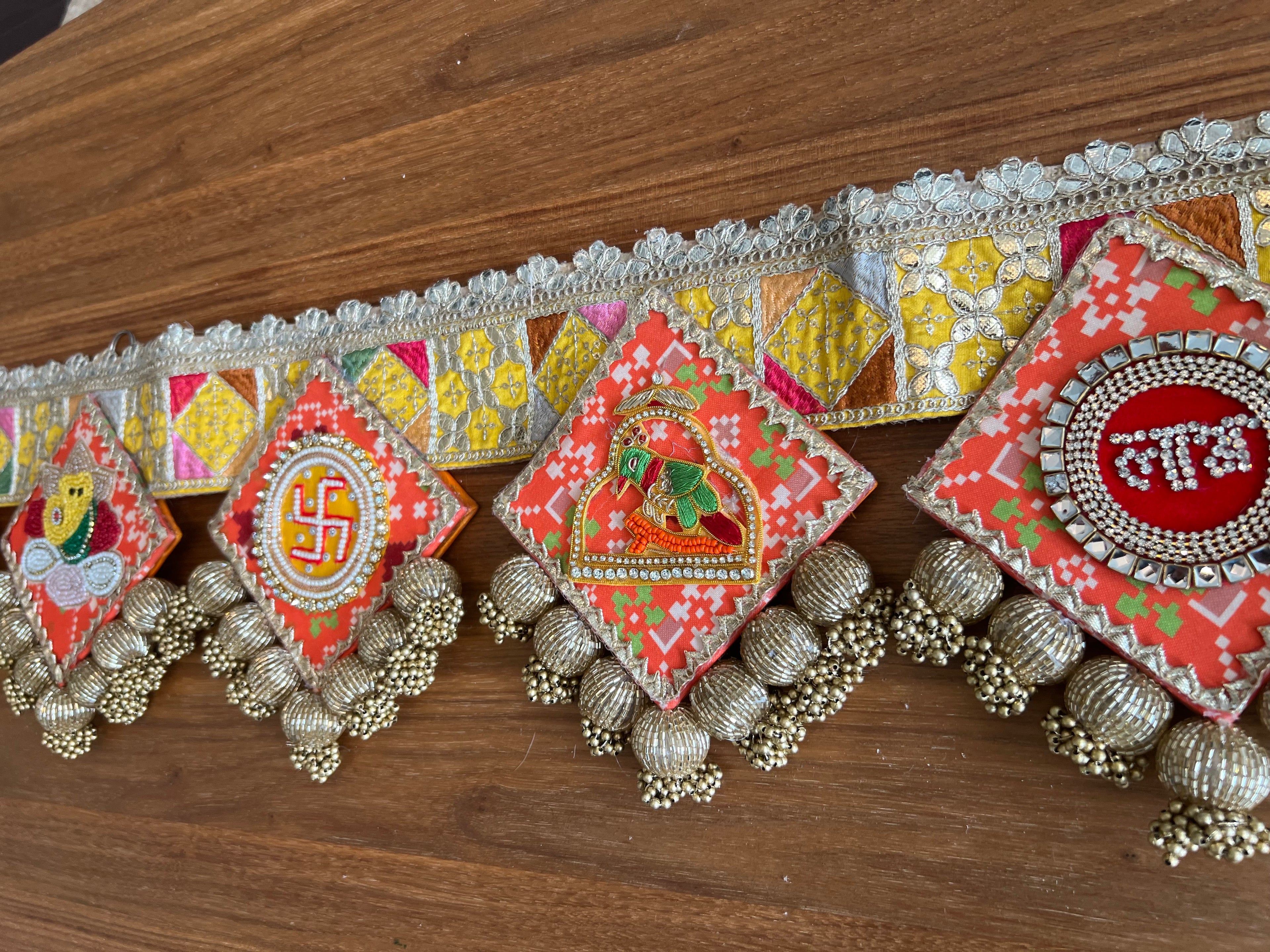 Toran Ganesh orange Swastika 40 po