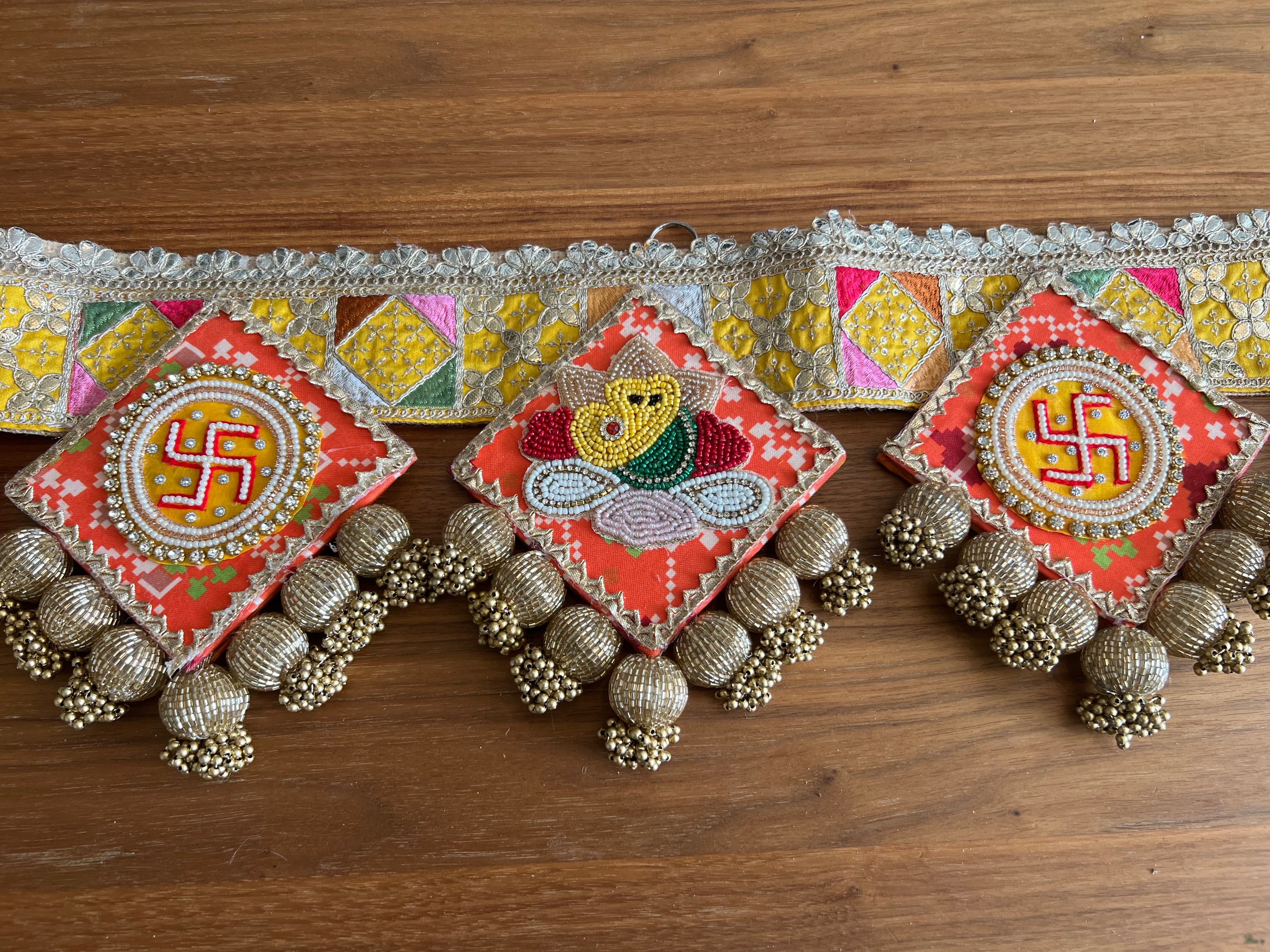 Toran Ganesh orange Swastika 40 po