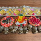 Toran Ganesh orange à cercles de 100 cm