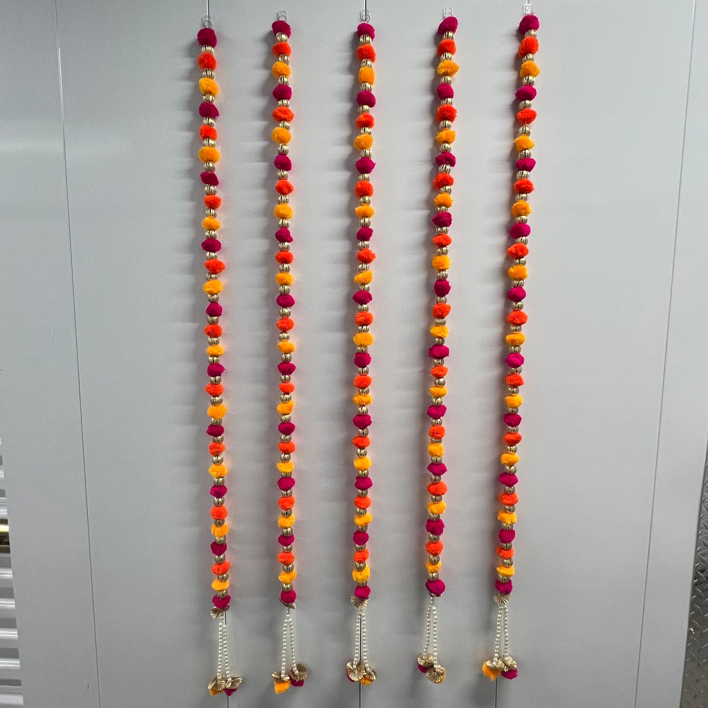 Pompon Latkan - Jaune/Orange/Rose