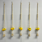 Bouquet de pivoines de 60 cm avec guirlande de perles - Jaune