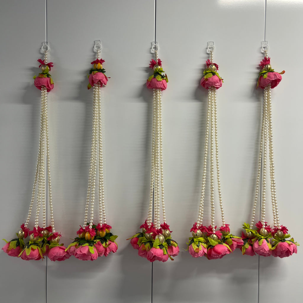 Guirlandes de pivoines en perles de 45 cm - Rose