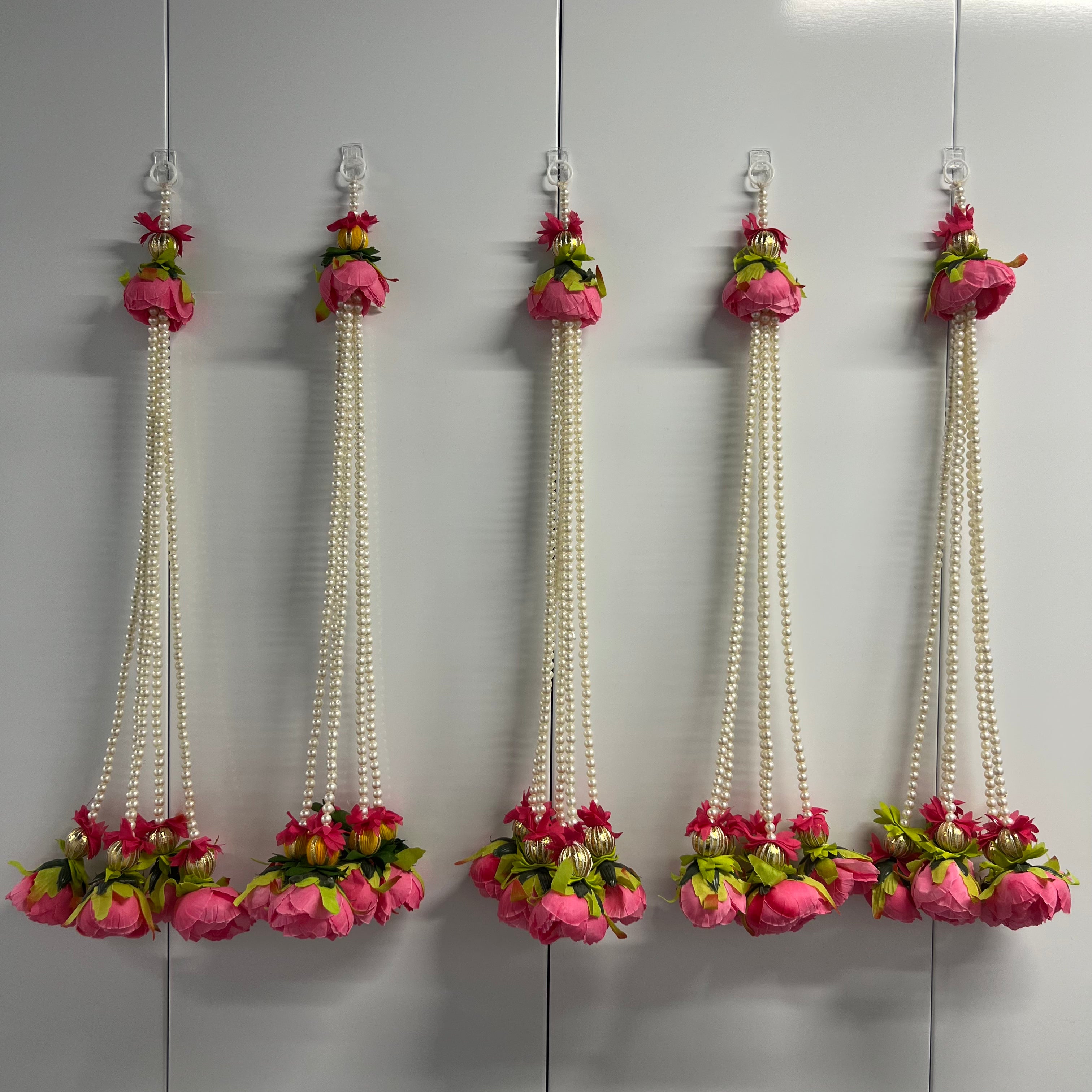 Guirlandes de pivoines en perles de 45 cm - Rose