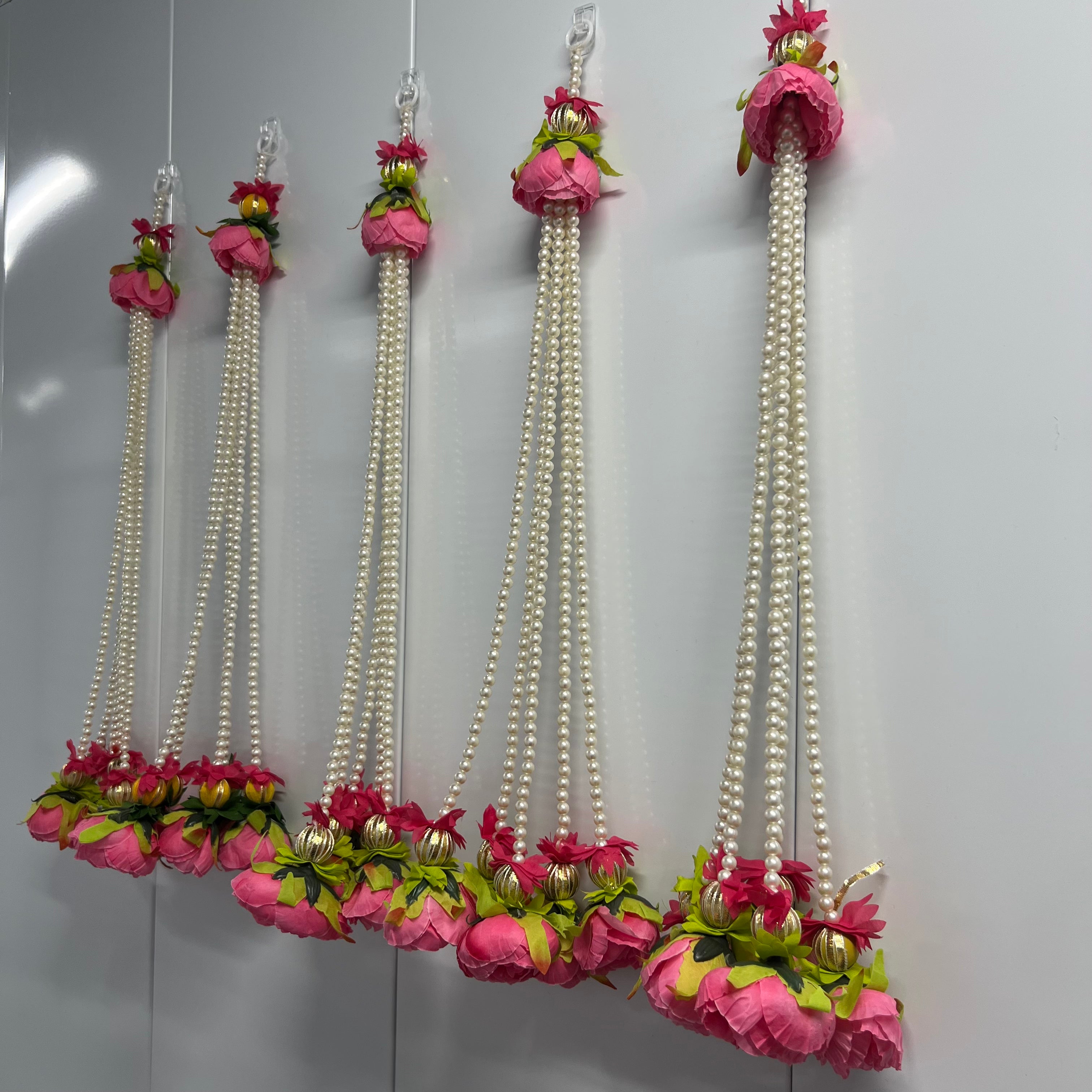 Guirlandes de pivoines en perles de 45 cm - Rose