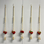 2 pieds 3 bouquets de pivoines avec des perles - Rouge