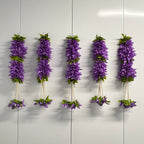 Petites fleurs en tissu de 38 cm avec perles – Violet