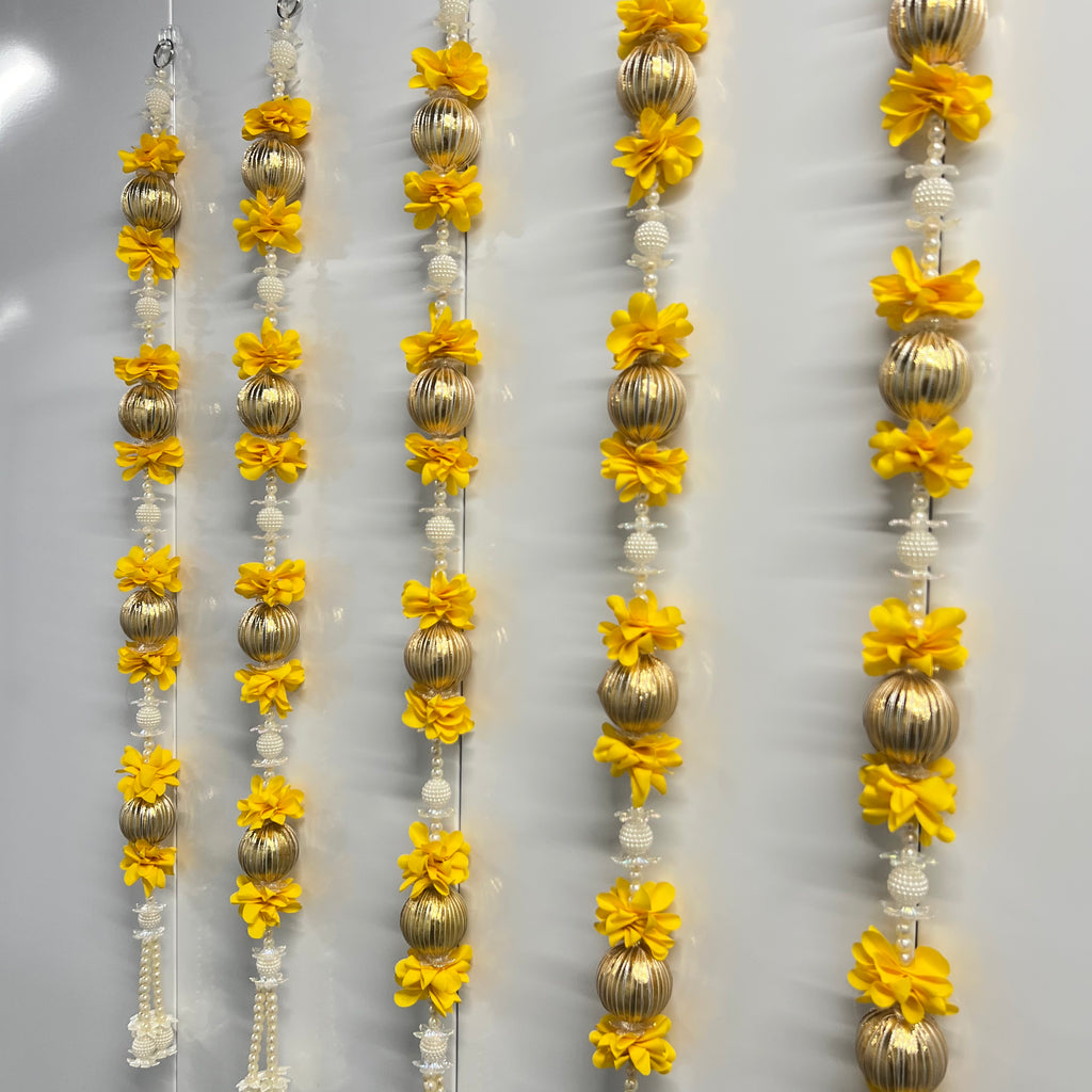 Boule de gota de 90 cm à 4 pièces avec fleur - Jaune