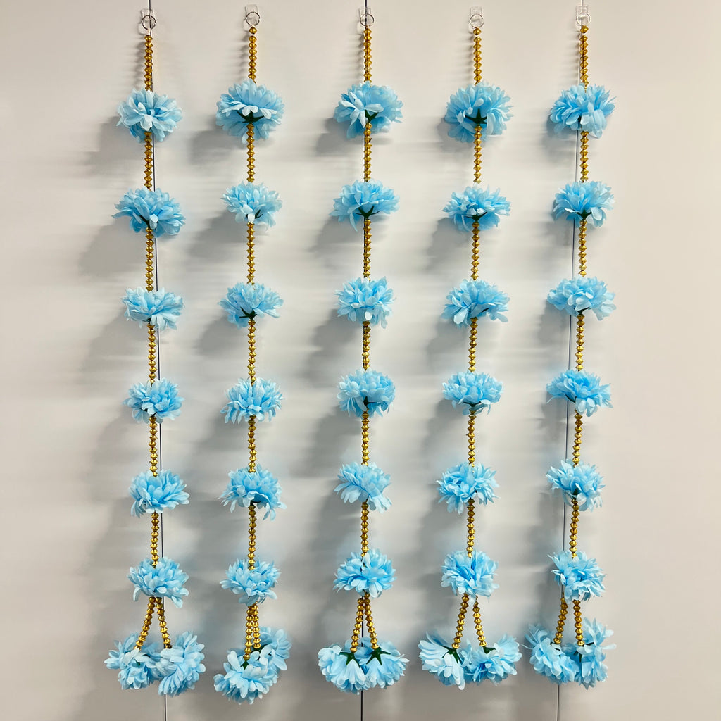3,5 pieds de fleurs œillets suspendues - bleu