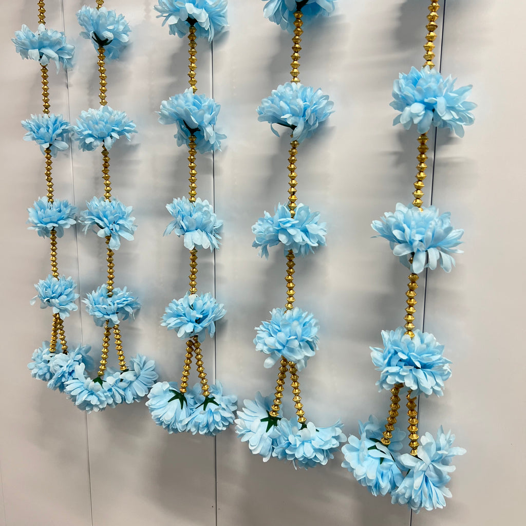 3,5 pieds de fleurs œillets suspendues - bleu