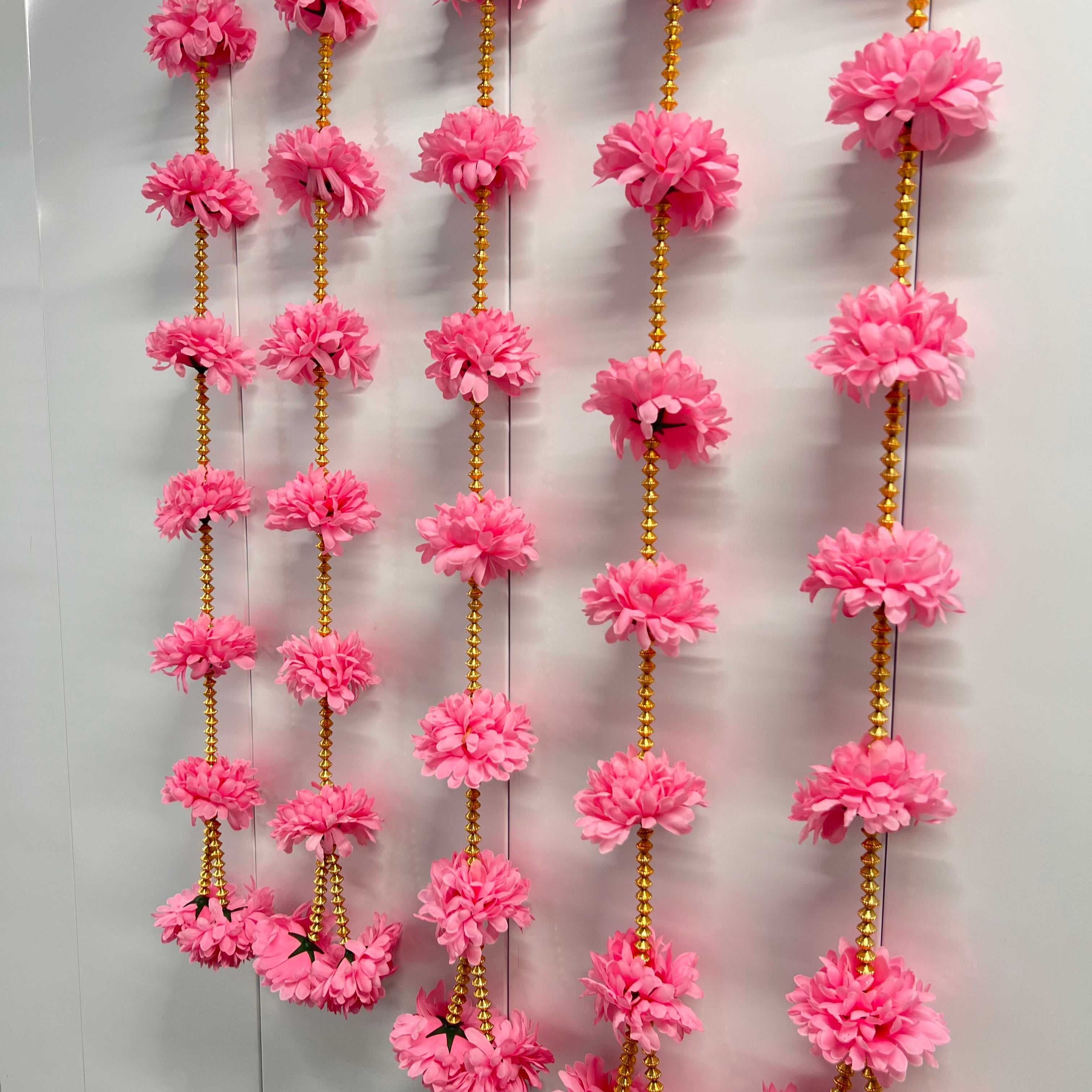 3.5 Ft Carnation Flower Hanging - Pink (Set of 2)