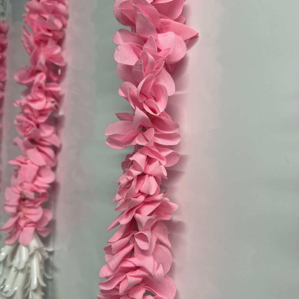 Guirlande de fleurs semi-rose clair et blanche de 45 cm