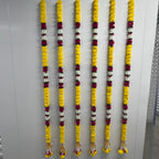 4,5 pieds petite suspension jaune souci avec fleurs roses et mogra