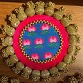 Patola - Pichwai Placemat (8 Inch) - Pink/Blue