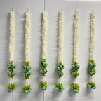 2,5 pi floral blanc avec 7 pivoines suspendues - Vert