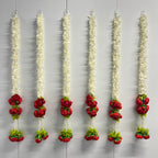 2,5 pieds fleuri blanc avec 7 pivoines suspendues - Rouge