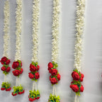 2,5 pieds fleuri blanc avec 7 pivoines suspendues - Rouge
