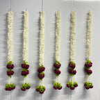 2,5 pieds de fleurs blanches avec 7 pivoines suspendues – Magenta