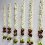 2,5 pieds de fleurs blanches avec 7 pivoines suspendues – Magenta