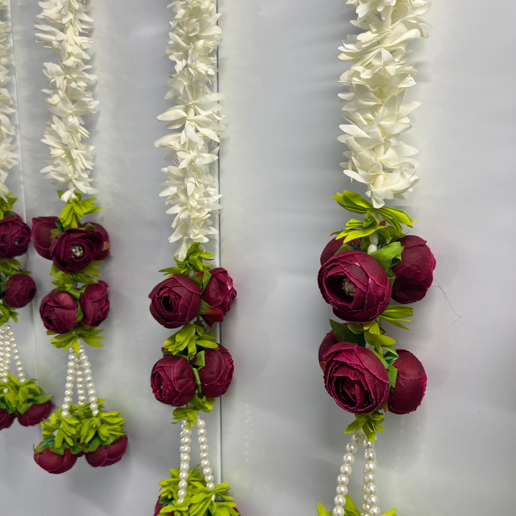 2,5 pieds de fleurs blanches avec 7 pivoines suspendues – Magenta