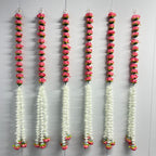 Suspension pivoine + fleur blanche mi-mi 90 cm - Rose
