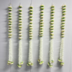 3ft Suspension demi pivoine + fleur blanche - Blanc