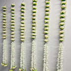 3ft Suspension demi pivoine + fleur blanche - Blanc