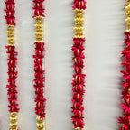 Guirlande de boules lumineuses de 1 mètre avec clochettes - Rouge