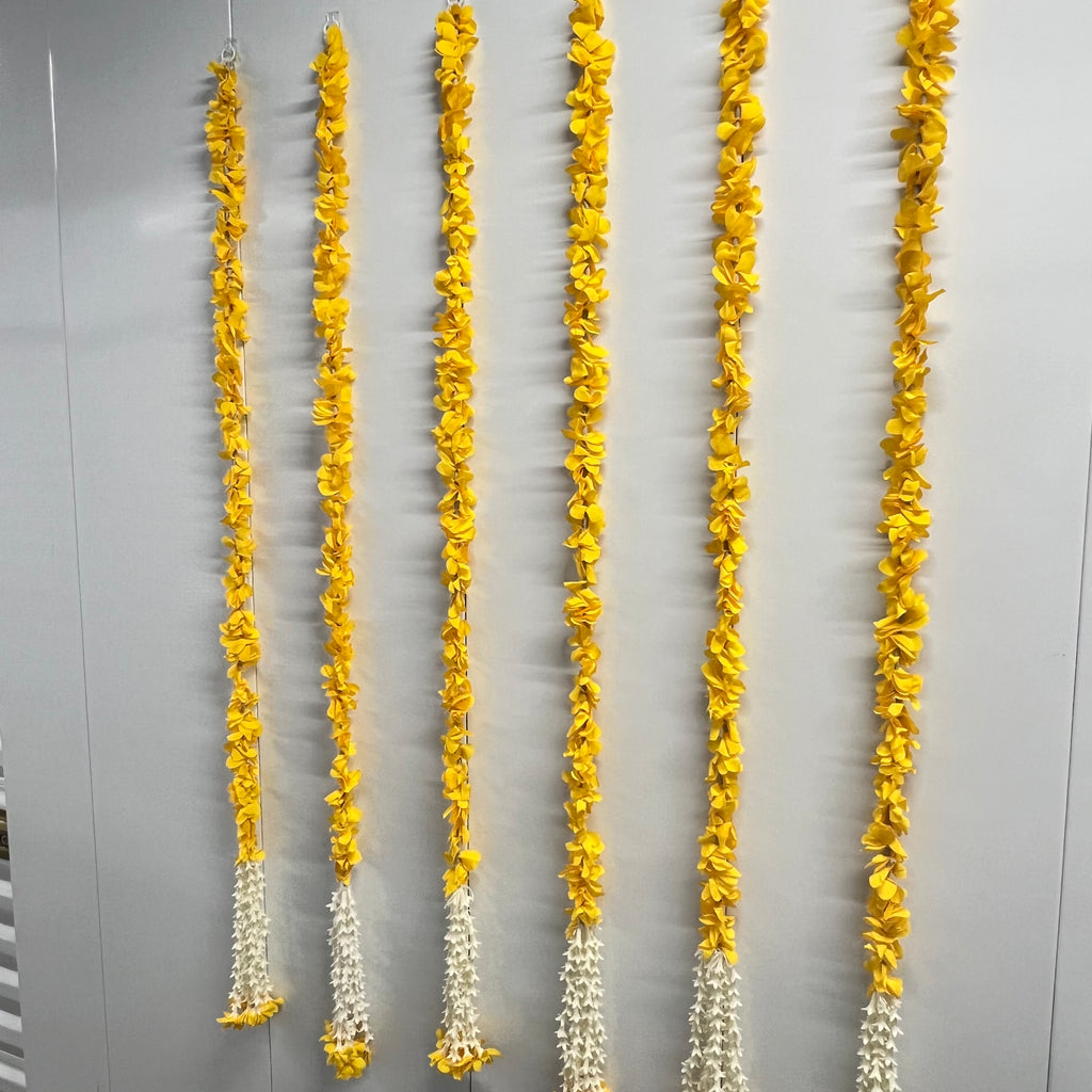 4 ft Floral Hanging - Yellow (Set of 2)