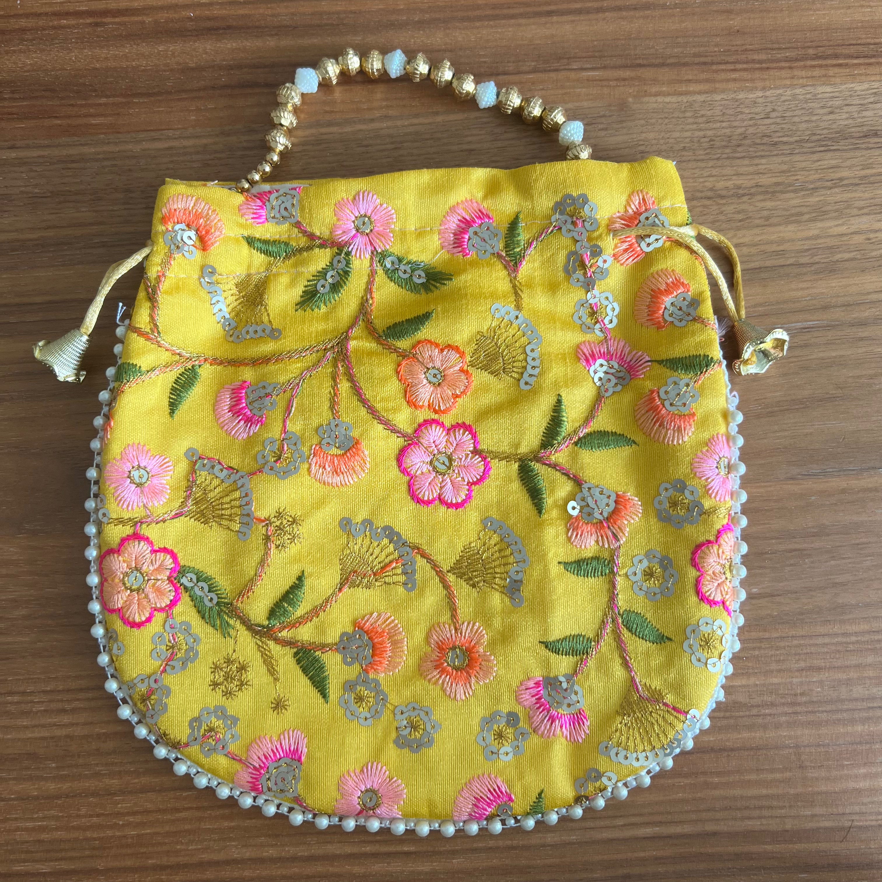 Floral Potli - Yellow