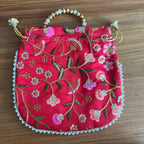 Floral Potli - Red