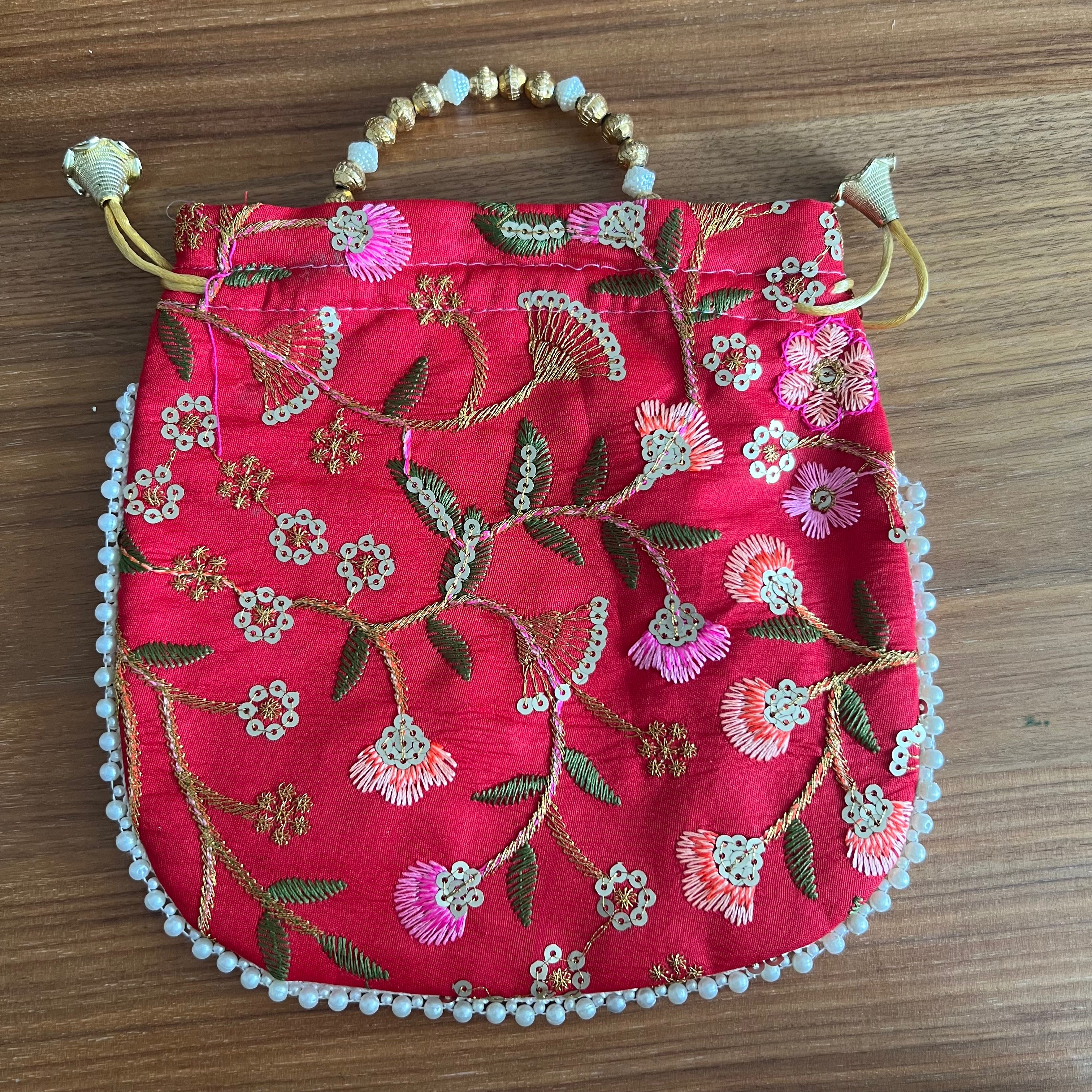 Floral Potli - Red