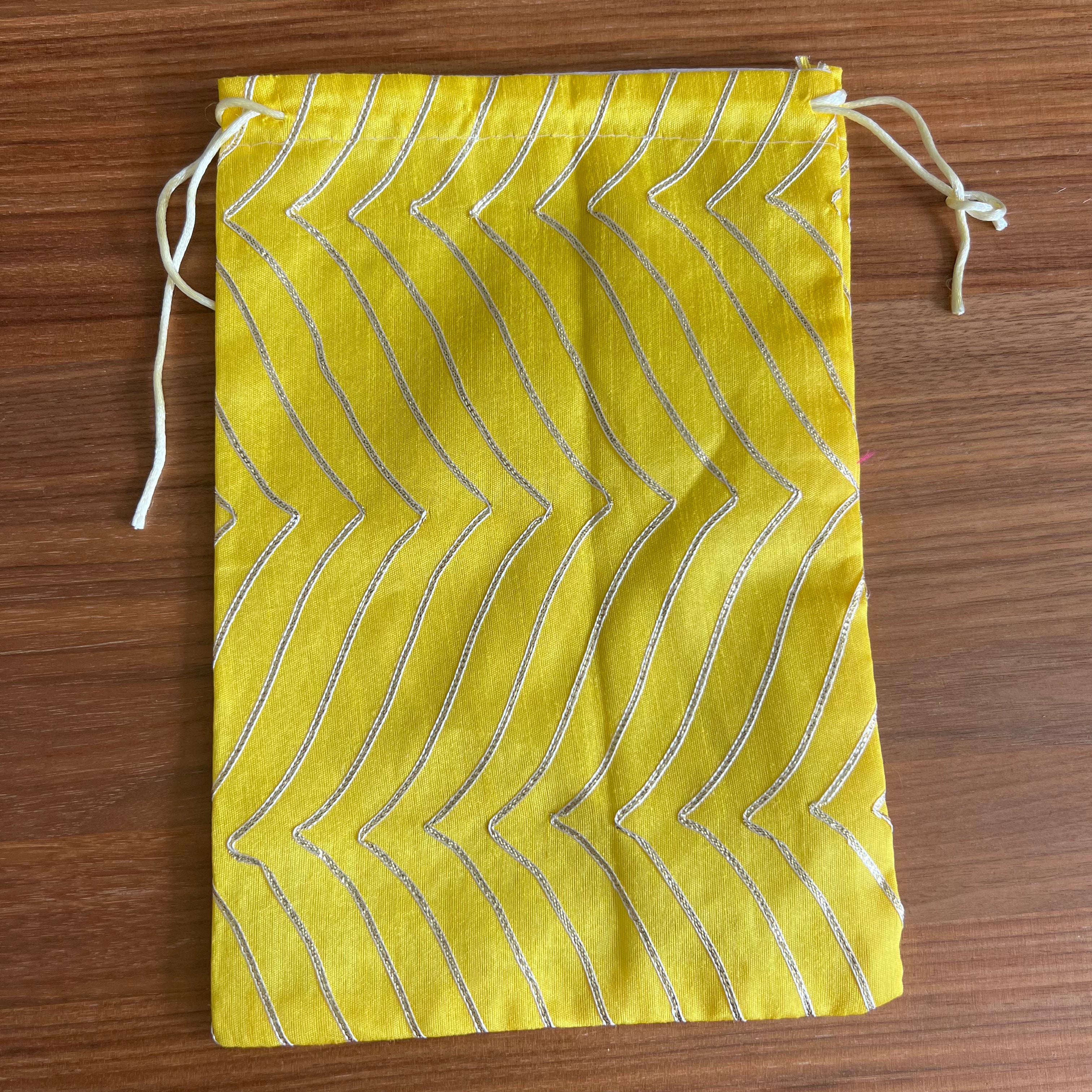 Stripe Potli - Yellow