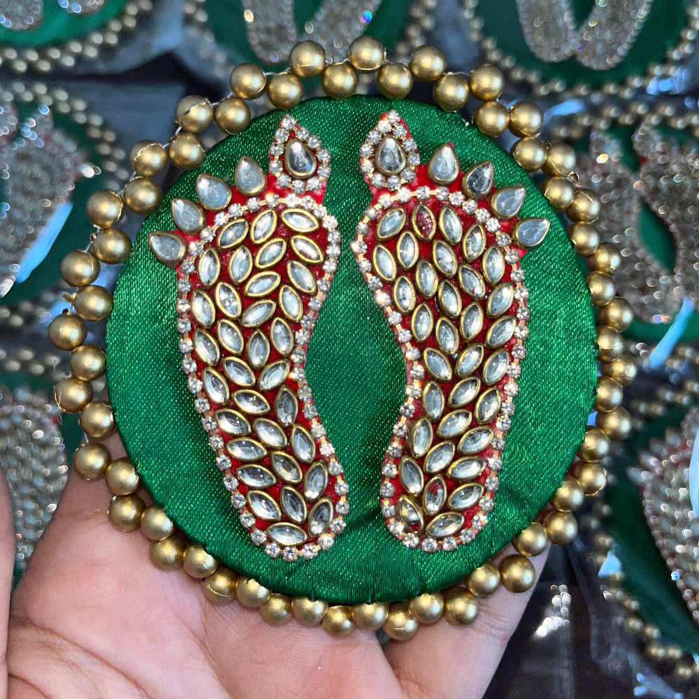 Kundan Laxmi Charan Mat - Green