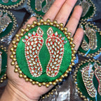 Kundan Laxmi Charan Mat - Green