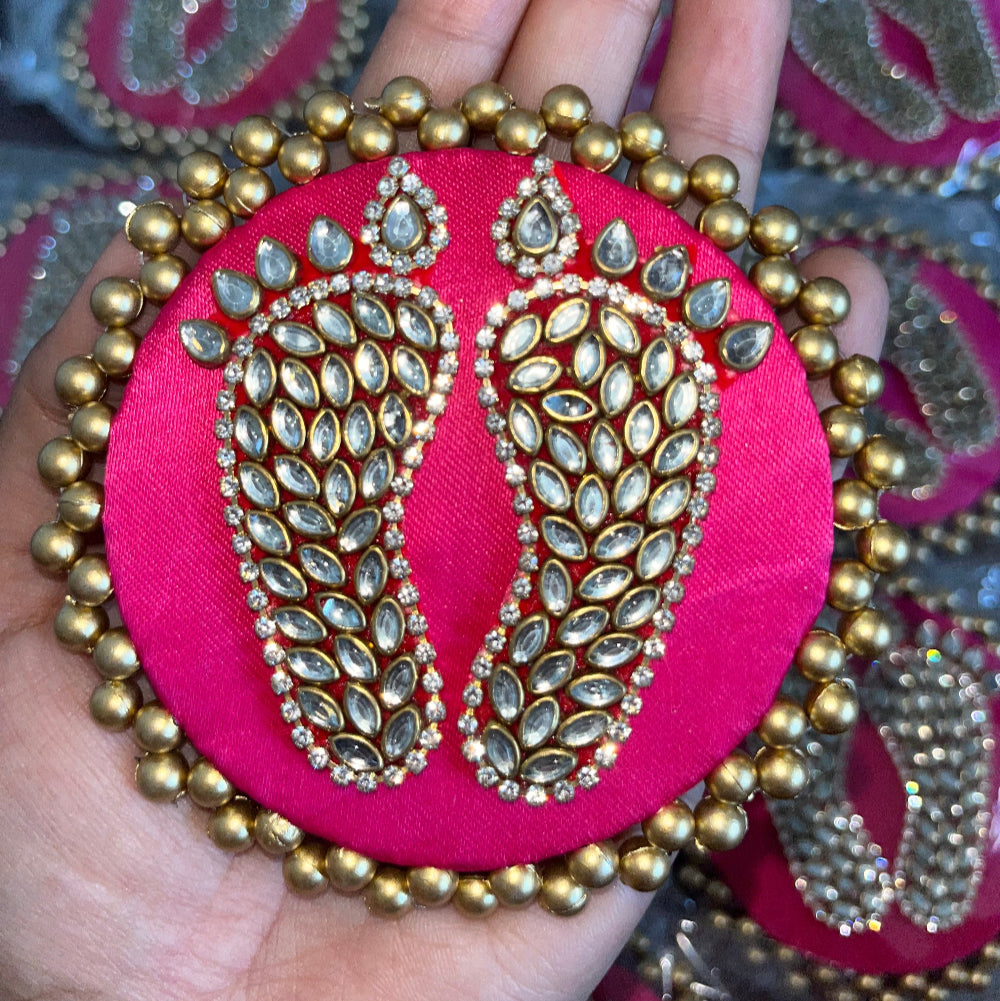 Kundan Laxmi Charan Mat - Pink