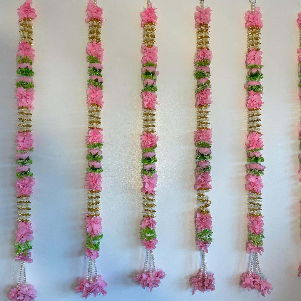 3ft Peony with white mogra floral hanging