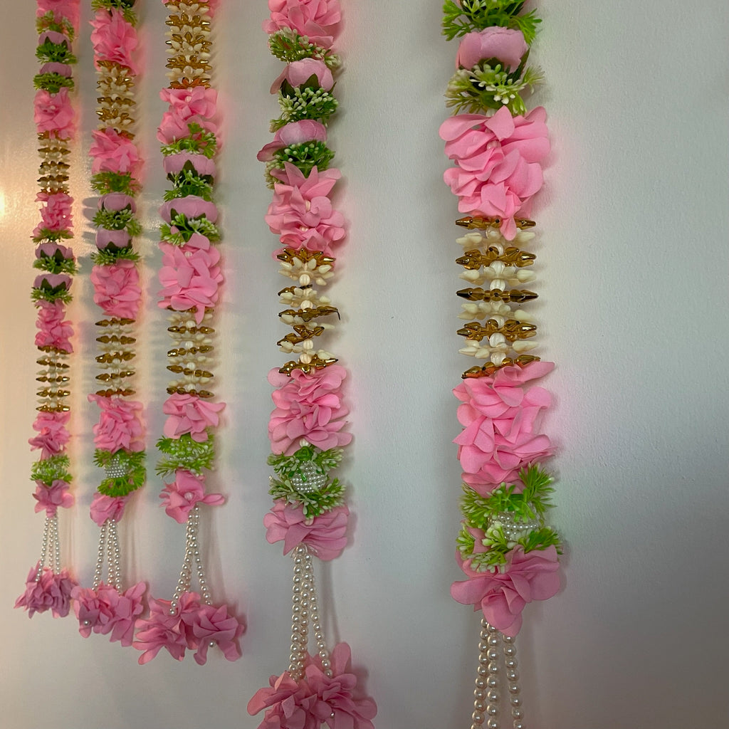 3ft Peony with white mogra floral hanging