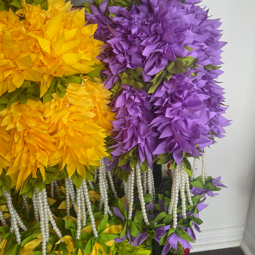 15in Small Cloth Flowers with Pearl Strings